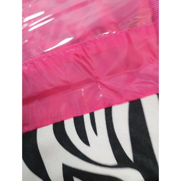 Women’s Hanging Toiletry Travel Bag Zebra Stripe Pink Interior Organizer - Picture 7 of 16